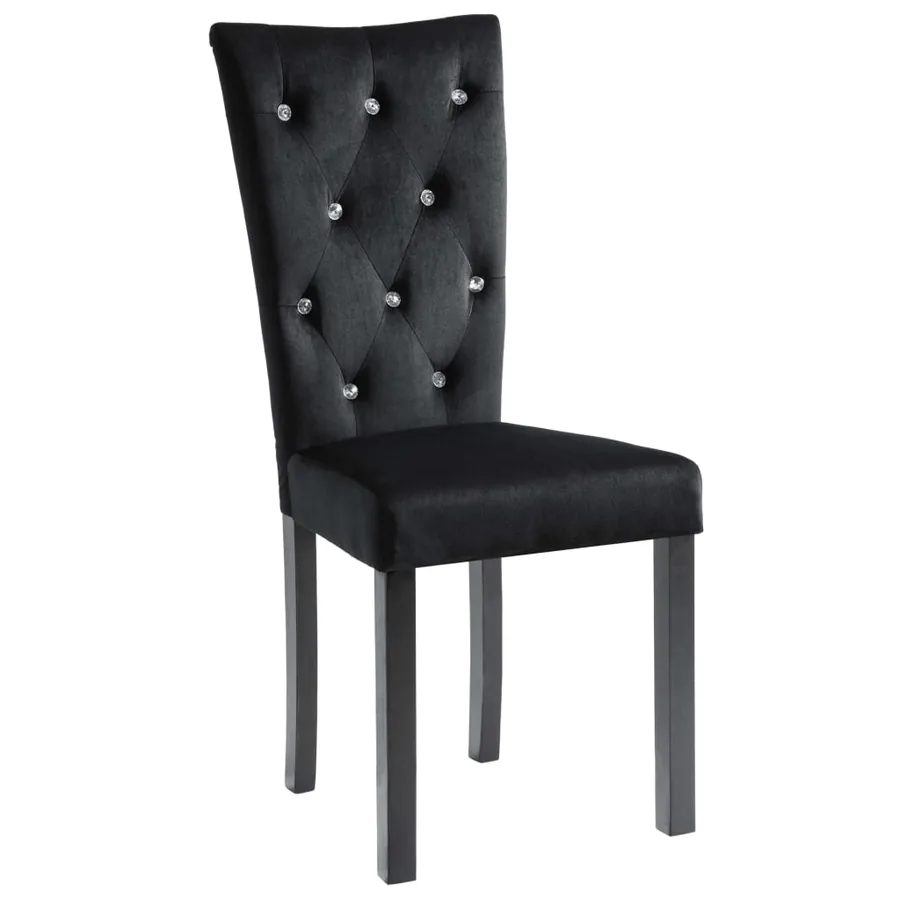 Chaises à manger lot de 4 Noir Velours - 3