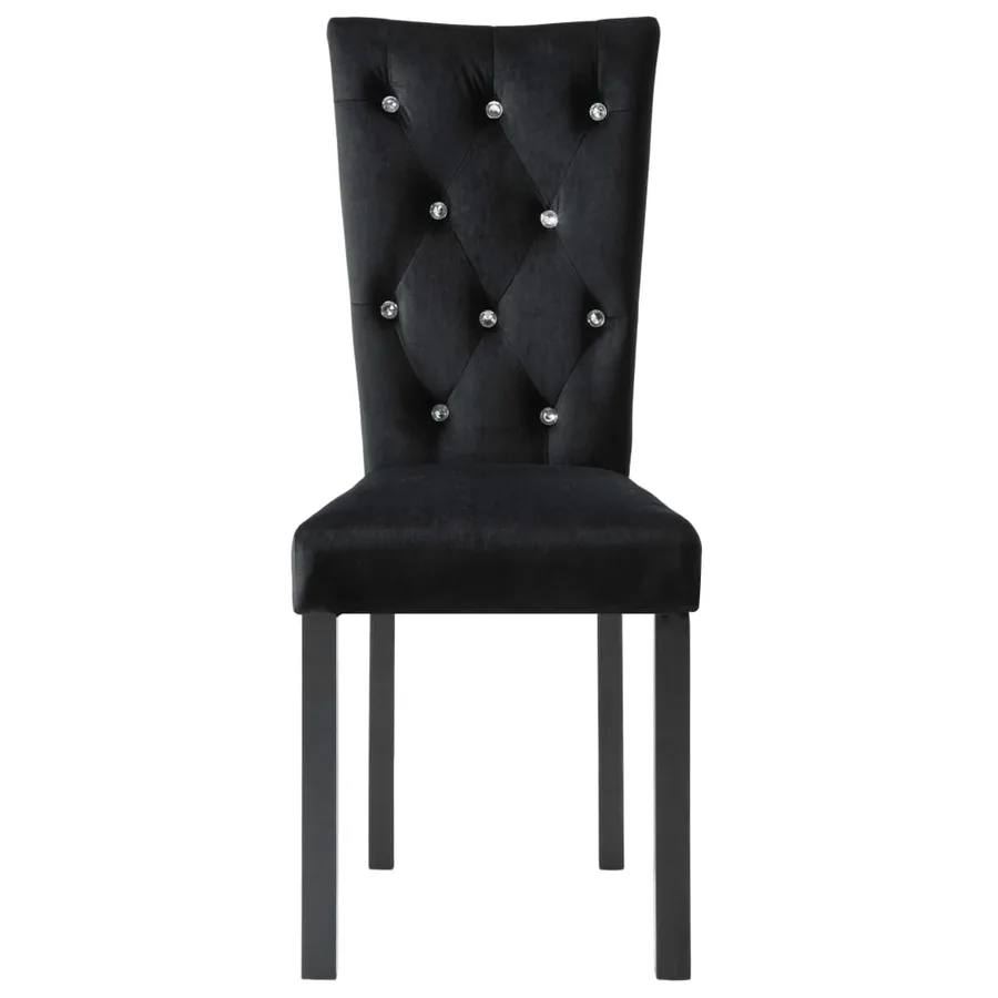 Chaises à manger lot de 4 Noir Velours - 4