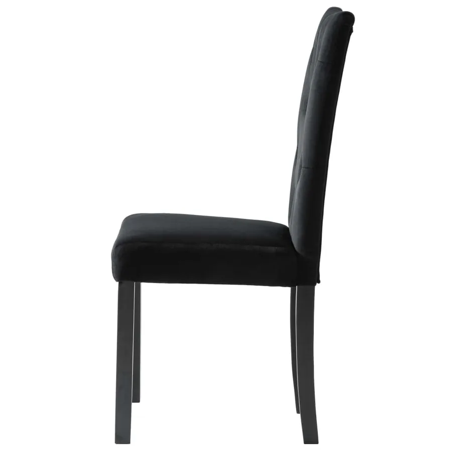 Chaises à manger lot de 4 Noir Velours - 5