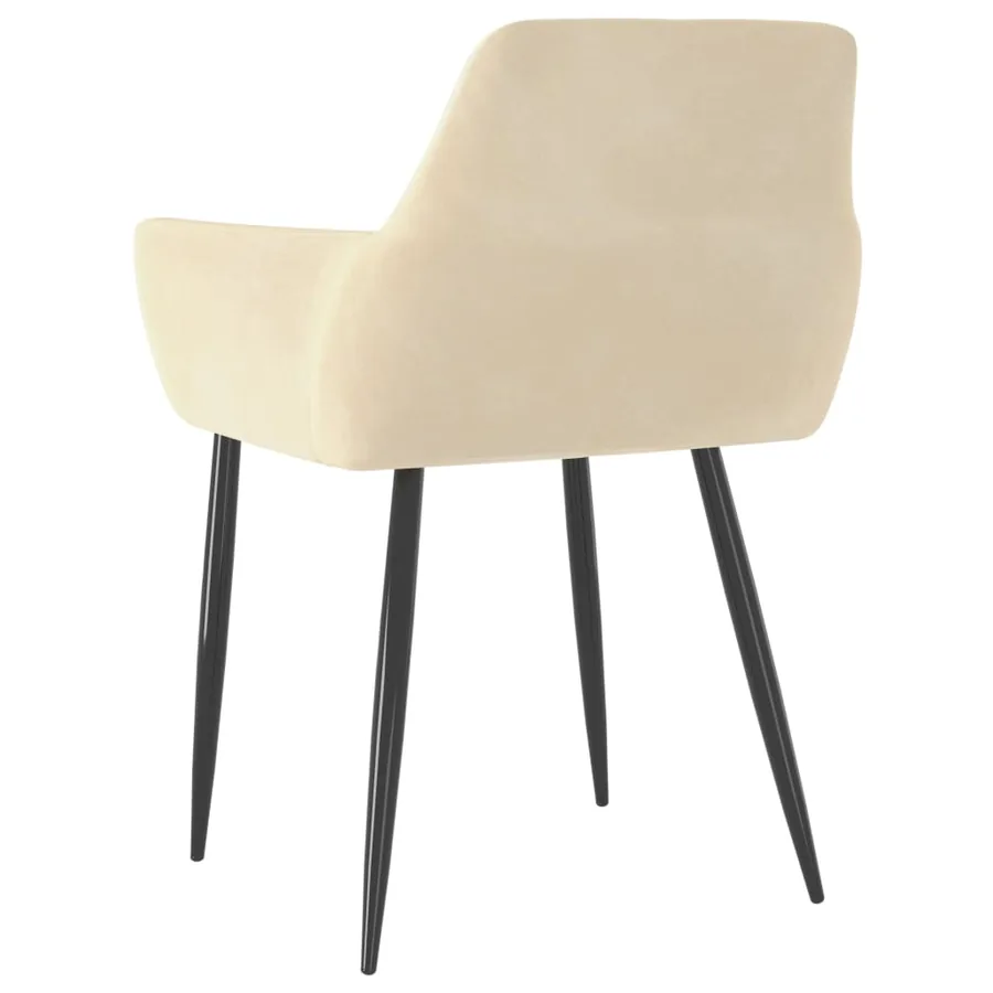 Chaises à manger lot de 2 Crème Velours - 5