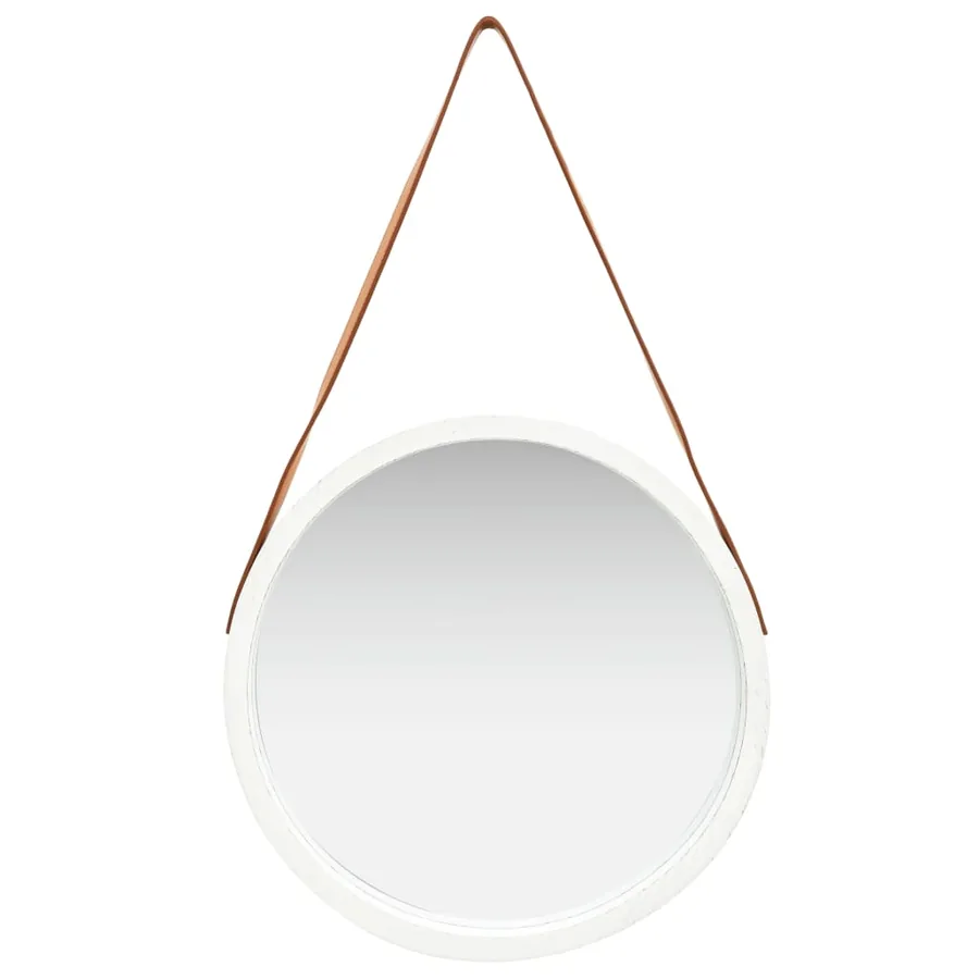 Miroir mural avec sangle 50 cm Blanc - 2