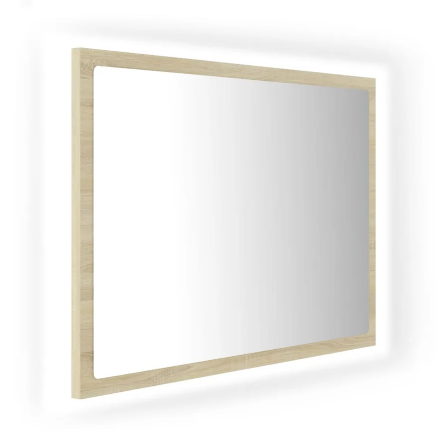 Miroir LED de salle de bain Chêne sonoma 60x8,5x37 cm Acrylique - 2