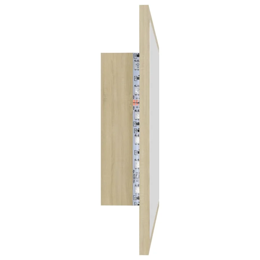 Miroir LED de salle de bain Chêne sonoma 60x8,5x37 cm Acrylique - 5