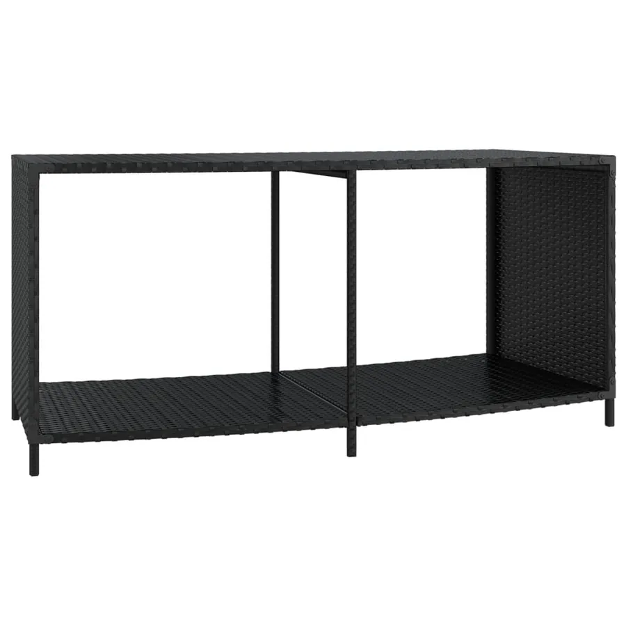 Étagères de rangement 2 pcs noir résine tressée - 4