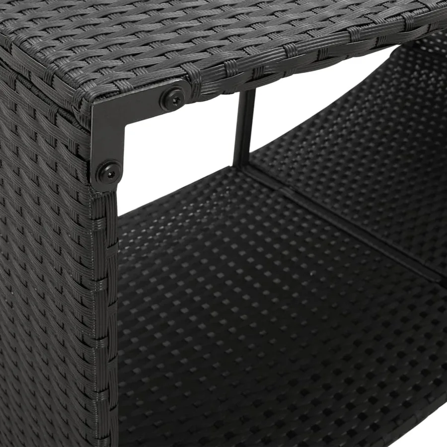 Étagères de rangement 2 pcs noir résine tressée - 8