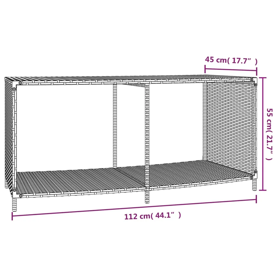 Étagères de rangement 2 pcs noir résine tressée - 9