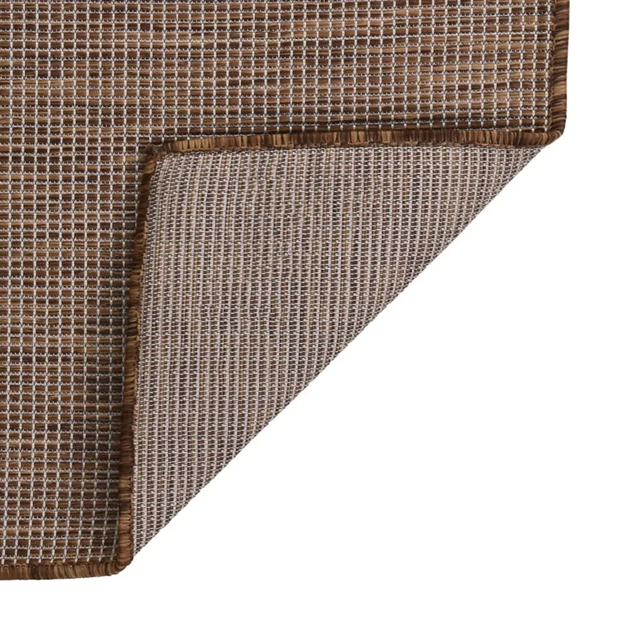 Tapis à tissage plat d'extérieur 80x150 cm Marron - 2