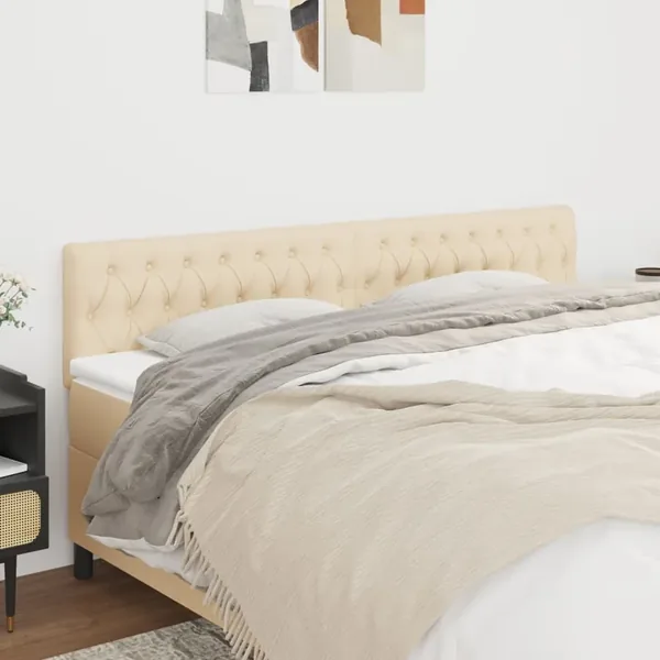 Têtes de lit Crème 200x7x78/88 cm Tissu