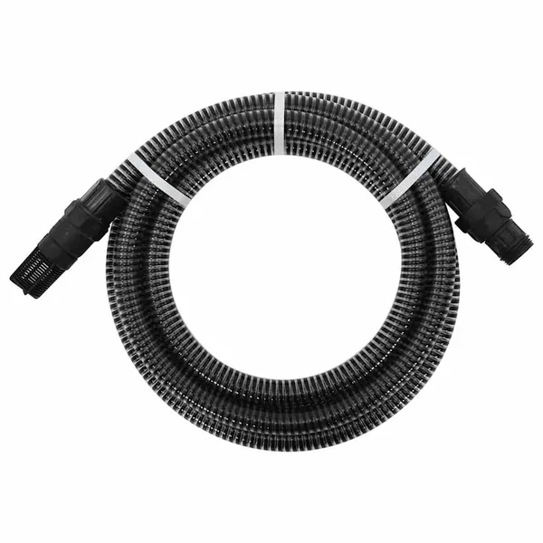 Tuyau d'aspiration avec raccords en PVC noir 1" 7 m PVC