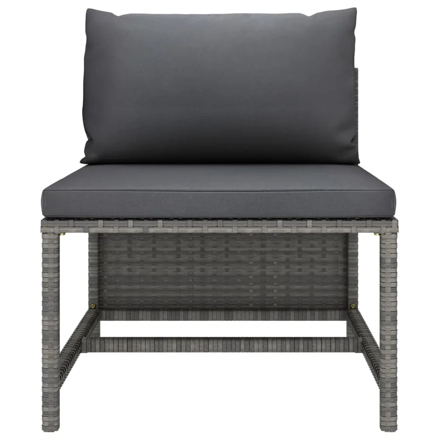 Salon de jardin 12 pcs avec coussins Résine tressée Gris - 15
