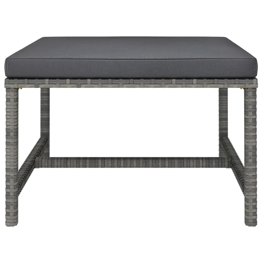 Salon de jardin 12 pcs avec coussins Résine tressée Gris - 17