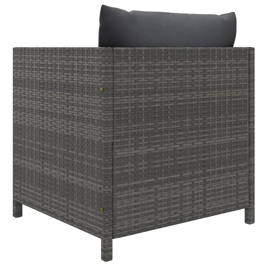 Salon de jardin 12 pcs avec coussins Résine tressée Gris - 19