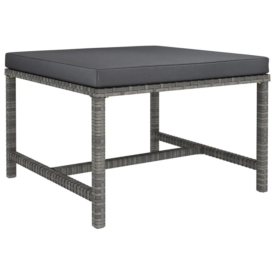 Salon de jardin 12 pcs avec coussins Résine tressée Gris - 8