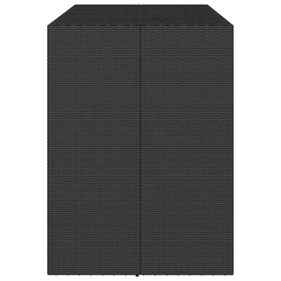 Table de bar et dessus en verre noir 145x80x110 cm poly rotin - 4
