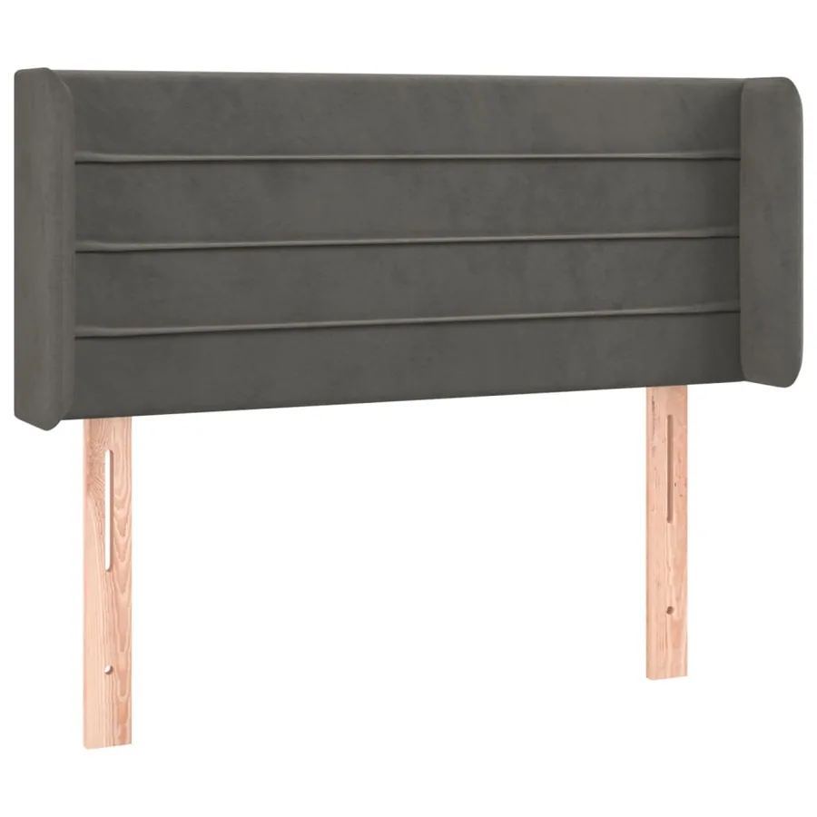 Tête de lit avec oreilles Gris foncé 93x16x78/88 cm Velours - 2