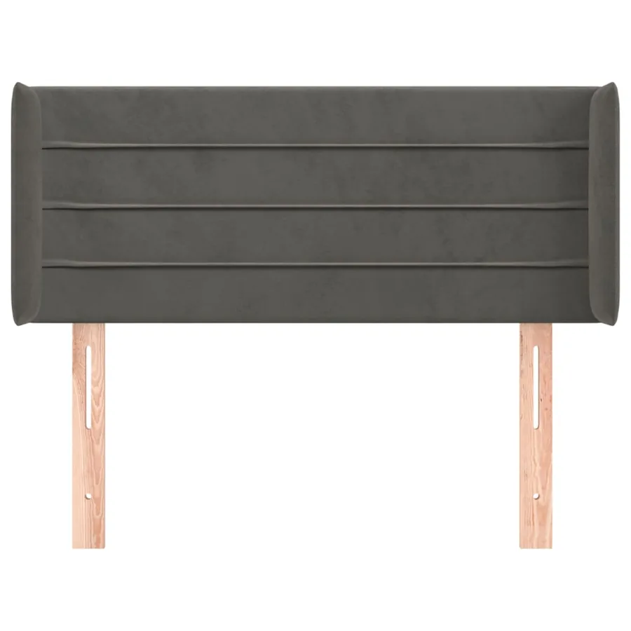 Tête de lit avec oreilles Gris foncé 93x16x78/88 cm Velours - 3