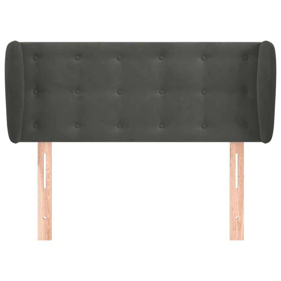 Tête de lit avec oreilles Gris foncé 103x23x78/88 cm Velours - 3