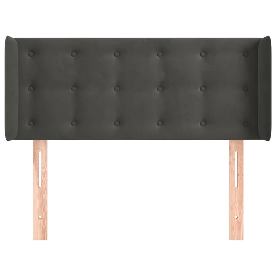 Tête de lit avec oreilles Gris foncé 103x16x78/88 cm Velours - 3