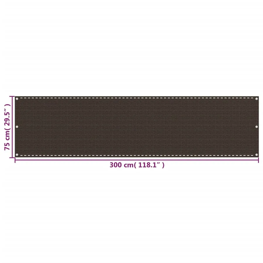 Écran de balcon Marron 75x300 cm PEHD - 5