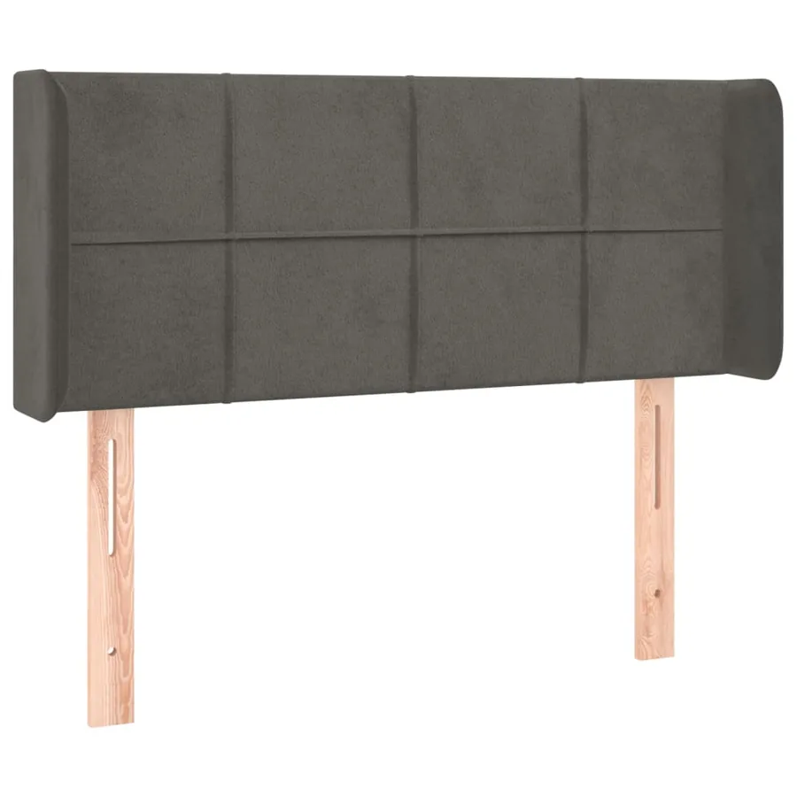 Tête de lit avec oreilles Gris foncé 83x16x78/88 cm Velours - 2