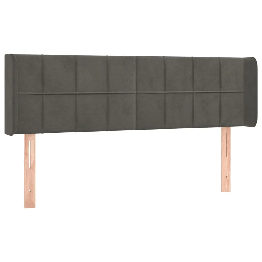 Tête de lit à LED Gris foncé 147x16x78/88 cm Velours - 3
