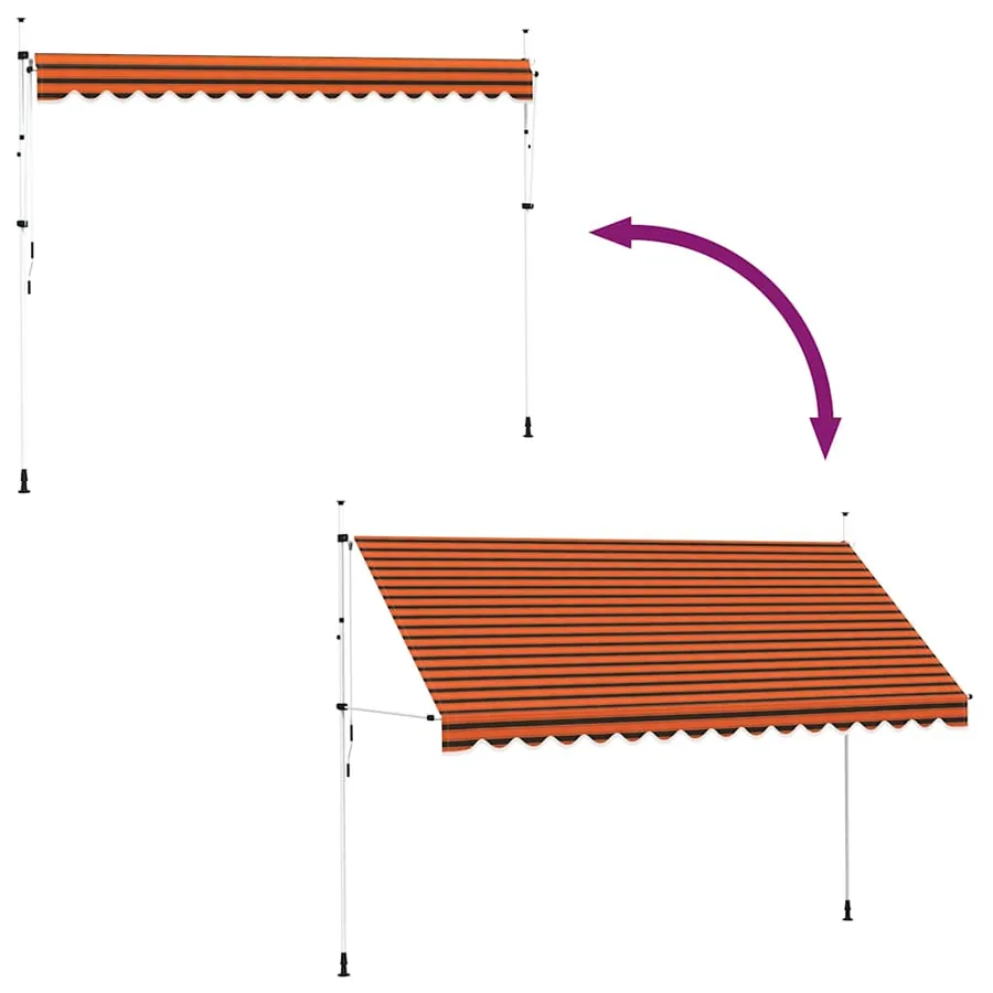 Auvent manuel rétractable 400 cm Orange et marron - 7