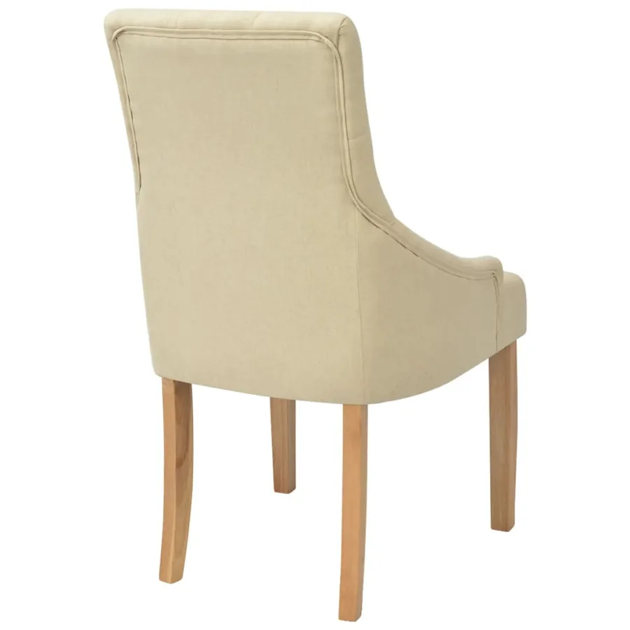 Chaises à manger lot de 2 crème tissu - 4