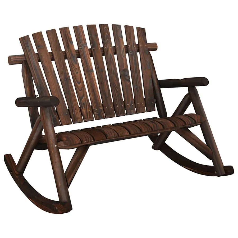 Banc à bascule jardin 2 places 123x96x102 cm bois massif épicéa - 2
