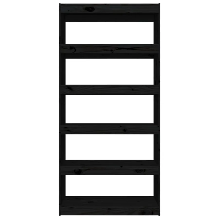 Bibliothèque/Séparateur de pièce Noir 80x30x167,4 cm Pin massif - 5