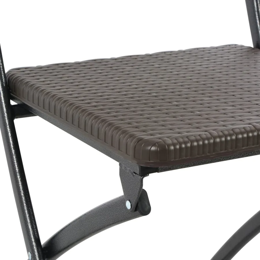 Chaise de bar pliable lot de 2 PEHD et acier Aspect de rotin - 7