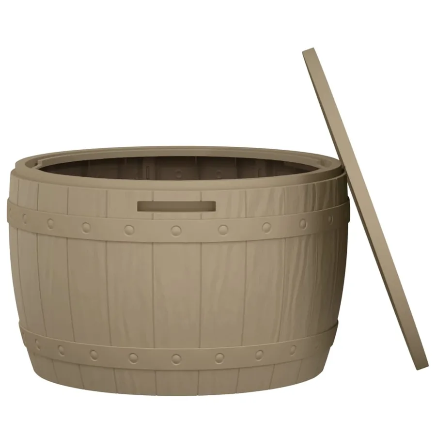 Boîte de rangement de jardin 3 en 1 marron clair polypropylène - 4