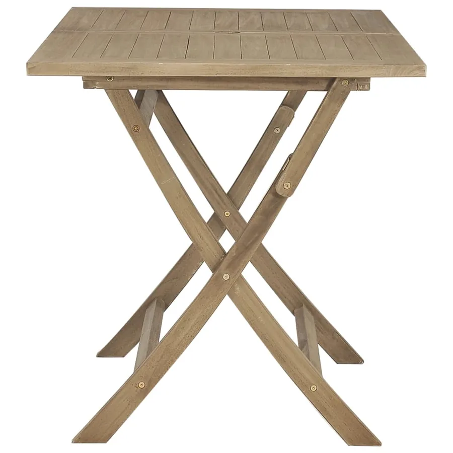 Table de jardin pliante gris 120x70x75 cm bois de teck solide - 4