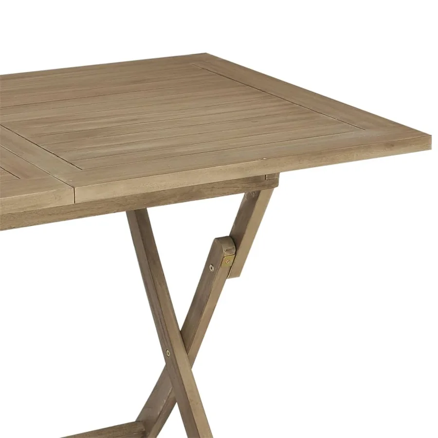 Table de jardin pliante gris 120x70x75 cm bois de teck solide - 7