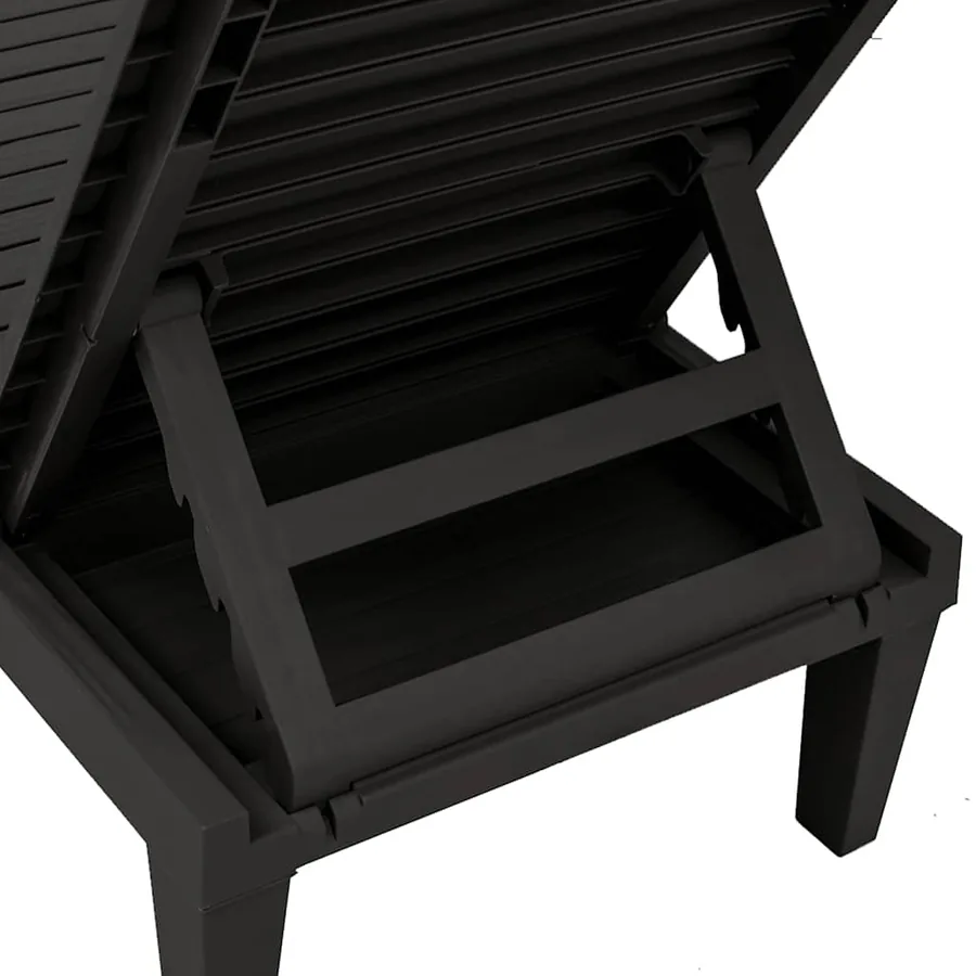 Chaises longues lot de 2 noir 155x58x83 cm polypropylène - 10