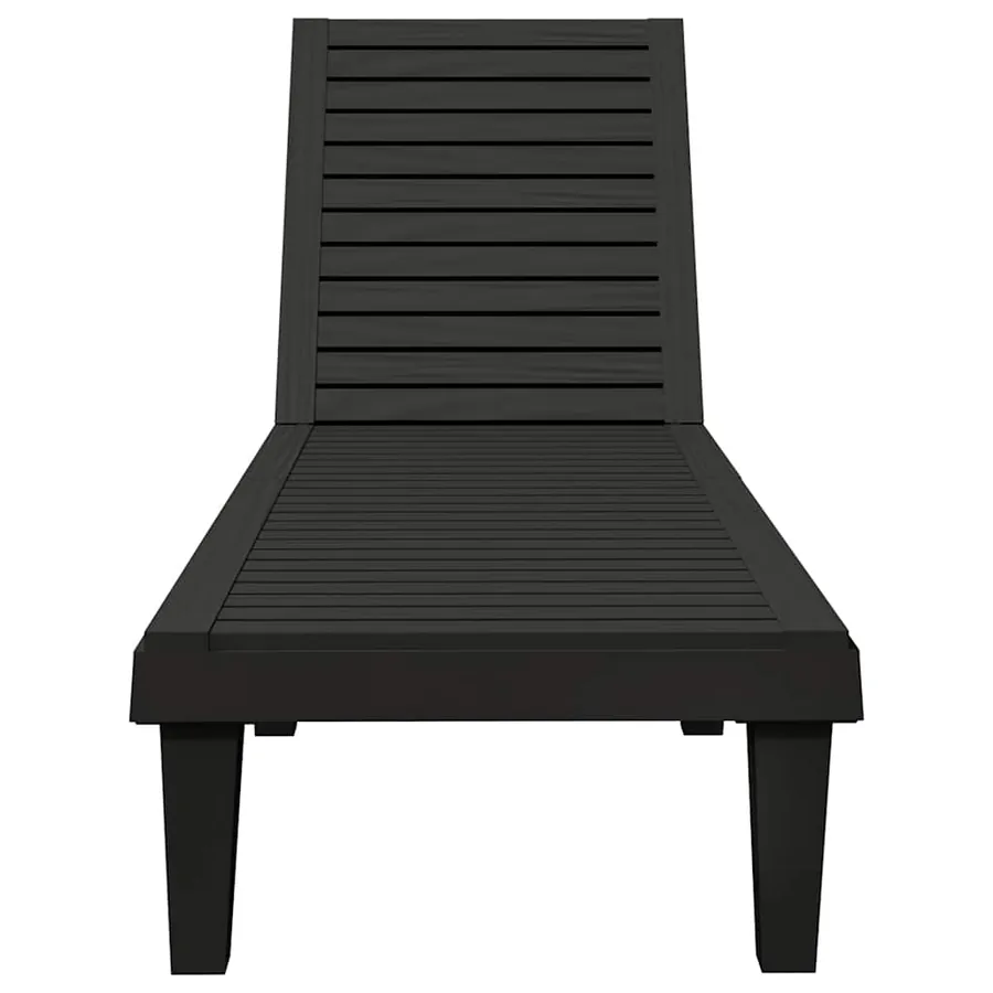 Chaises longues lot de 2 noir 155x58x83 cm polypropylène - 5