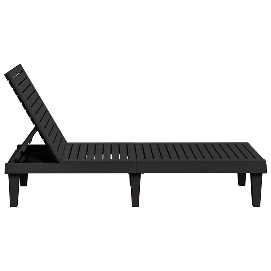Chaises longues lot de 2 noir 155x58x83 cm polypropylène - 6