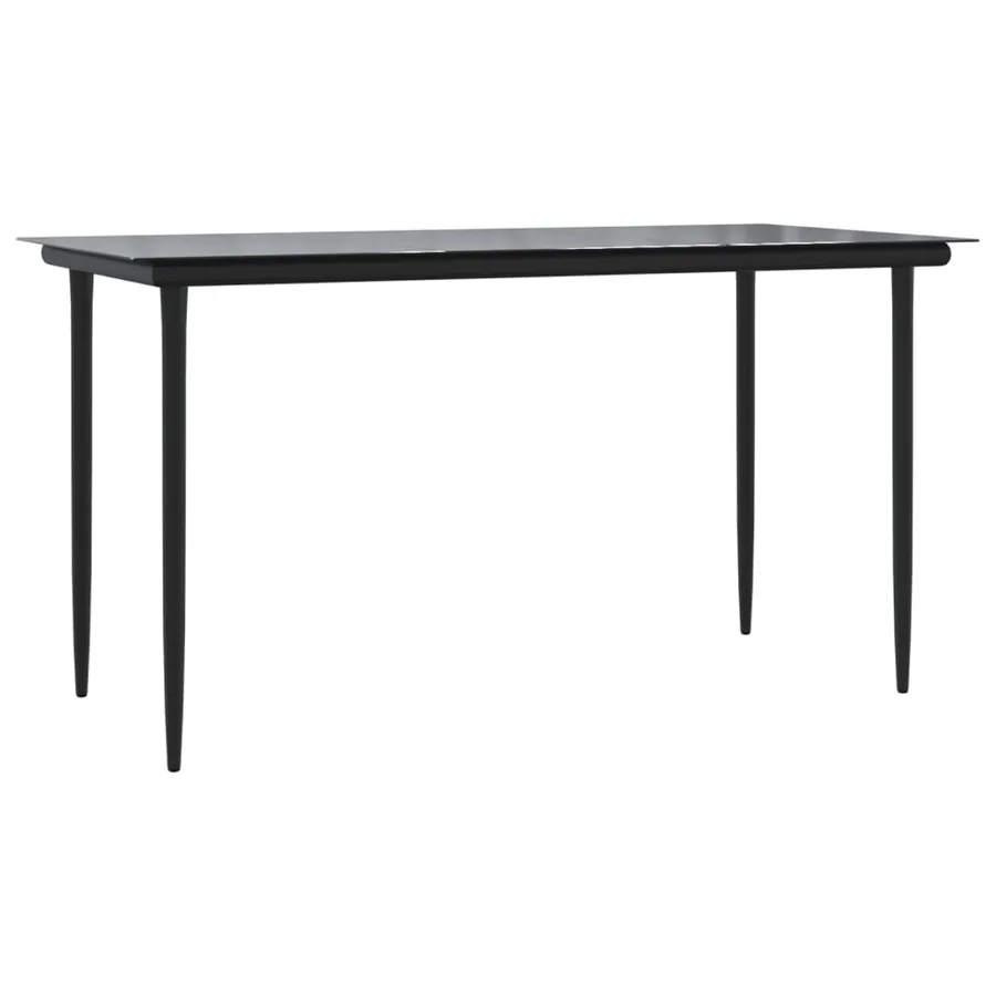 Ensemble à manger de jardin 5 pcs noir textilène et acier - 6