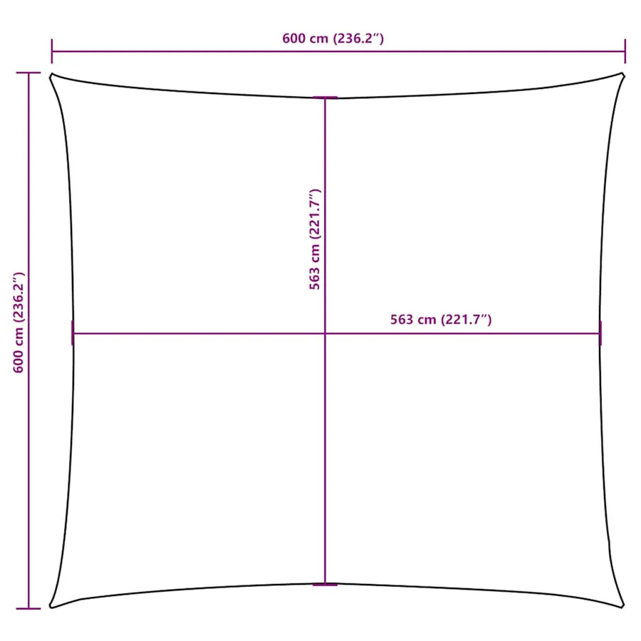Voile de parasol tissu oxford carré 6x6 m jaune - 10