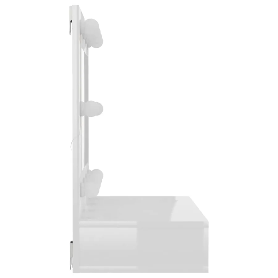 Armoire à miroir avec LED Blanc brillant 60x31,5x62 cm - 6