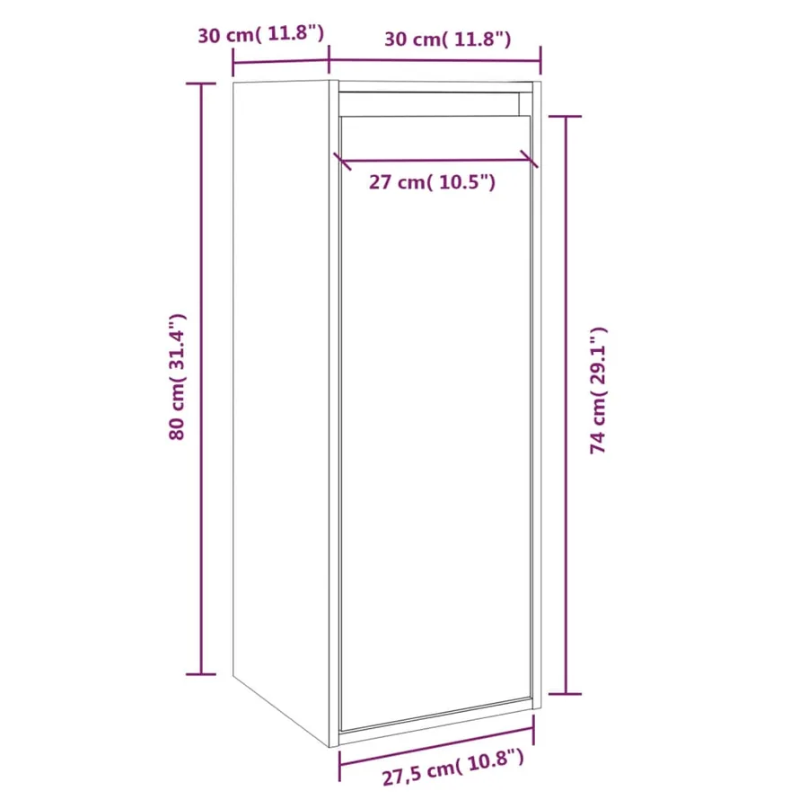 Armoires murales 2 pcs Blanc 30x30x80 cm Bois de pin massif - 11
