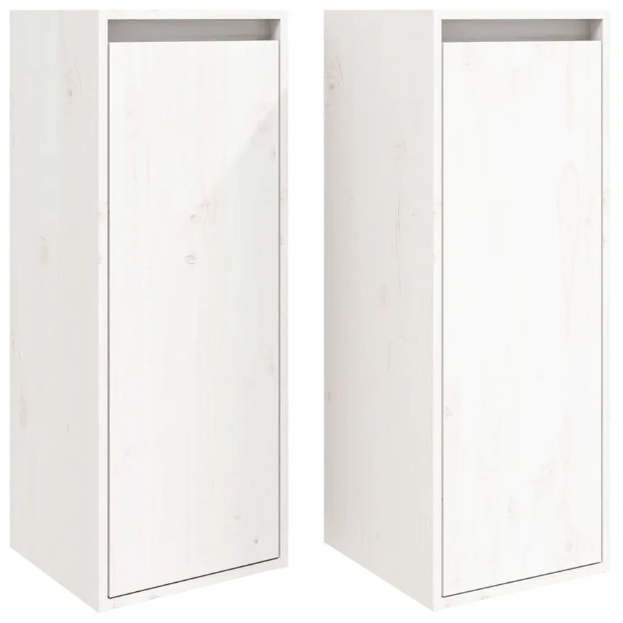Armoires murales 2 pcs Blanc 30x30x80 cm Bois de pin massif - 2