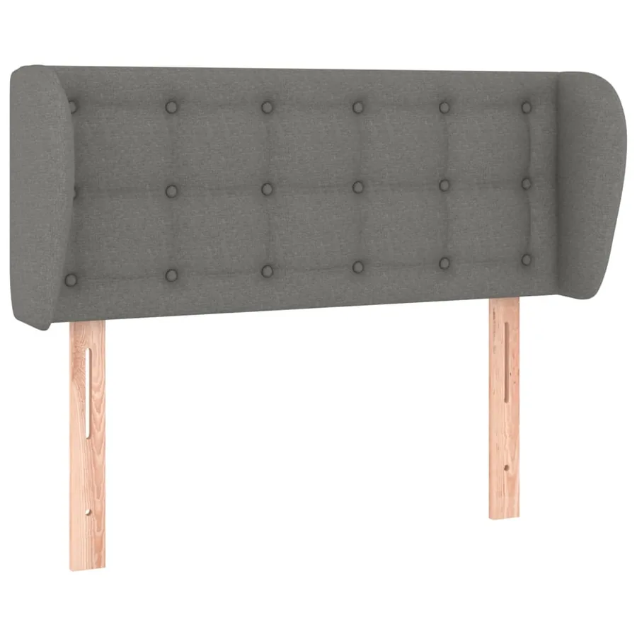 Tête de lit avec oreilles Gris foncé 103x23x78/88 cm Tissu - 2
