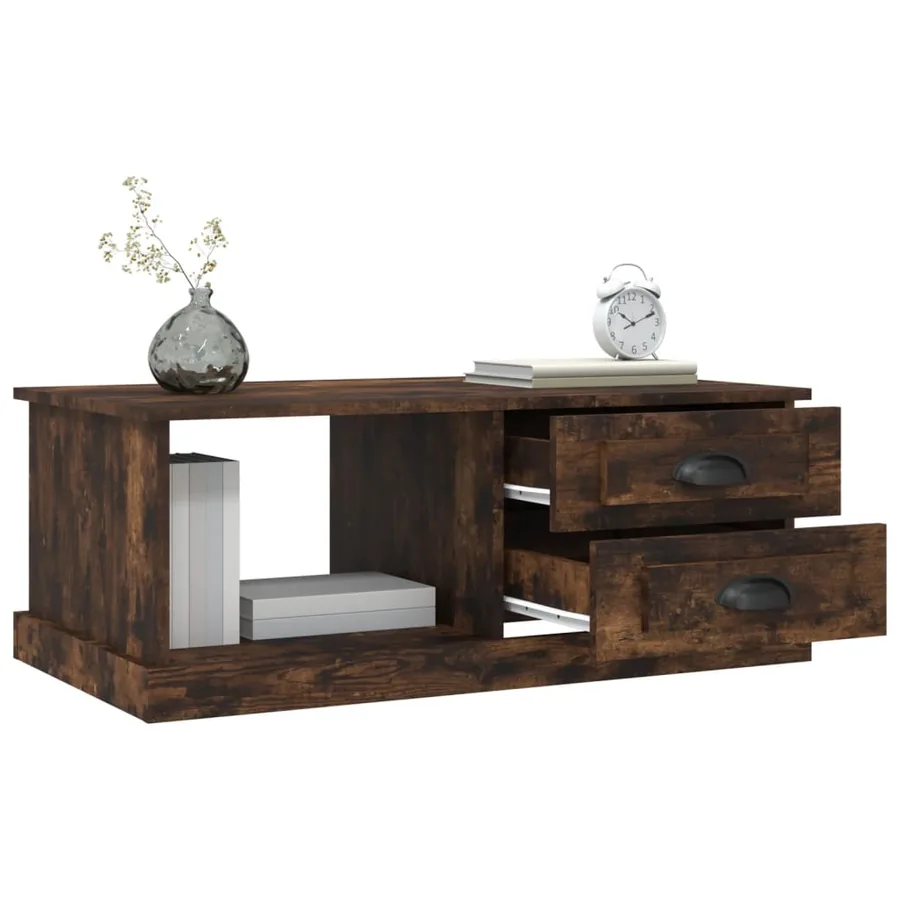 Table basse Chêne fumé 90x50x35 cm Bois d'ingénierie - 5