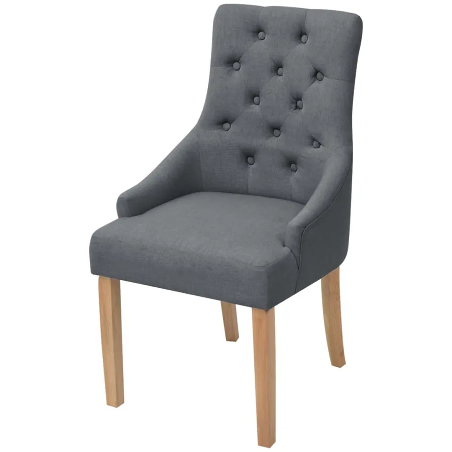 Chaises à manger lot de 6 gris foncé tissu - 2