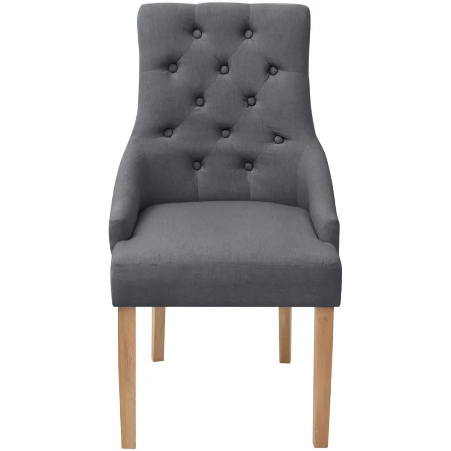 Chaises à manger lot de 6 gris foncé tissu - 3
