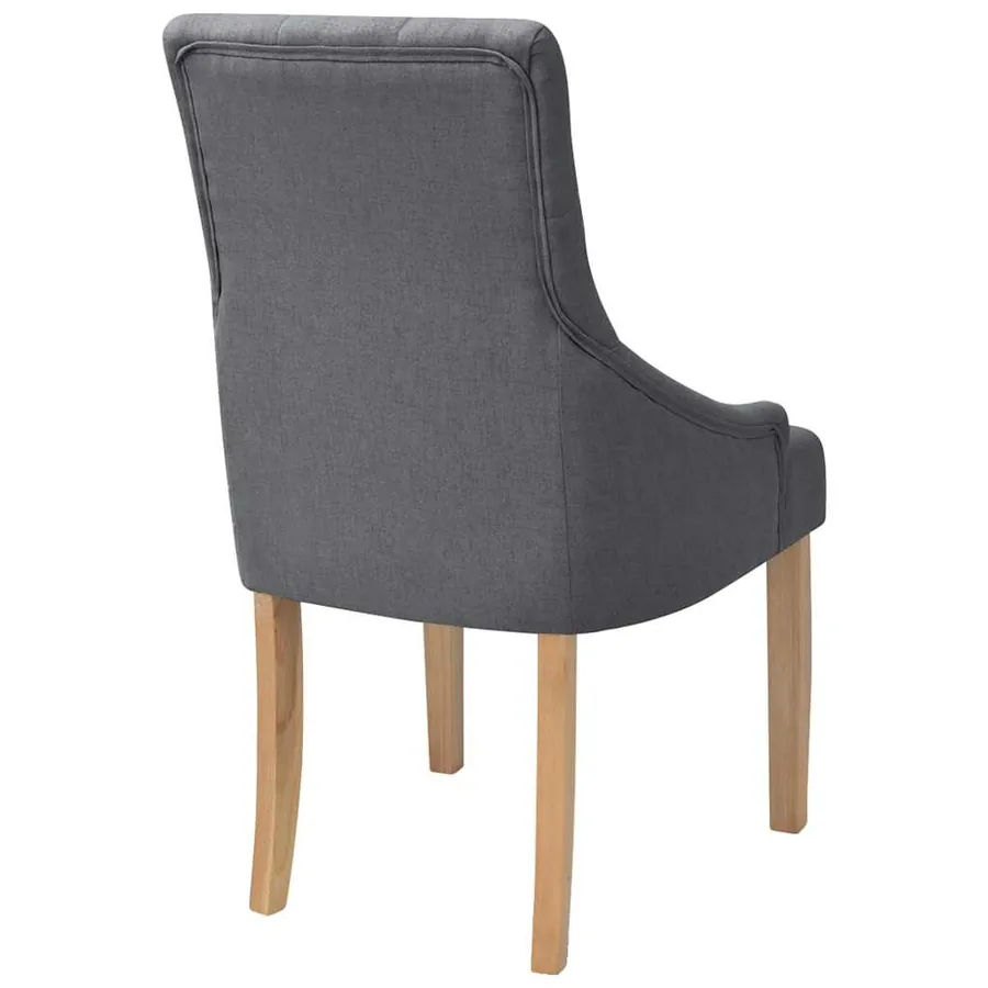 Chaises à manger lot de 6 gris foncé tissu - 4