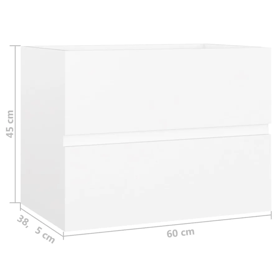 Armoire d'évier avec lavabo intégré Blanc Bois d'ingénierie - 12