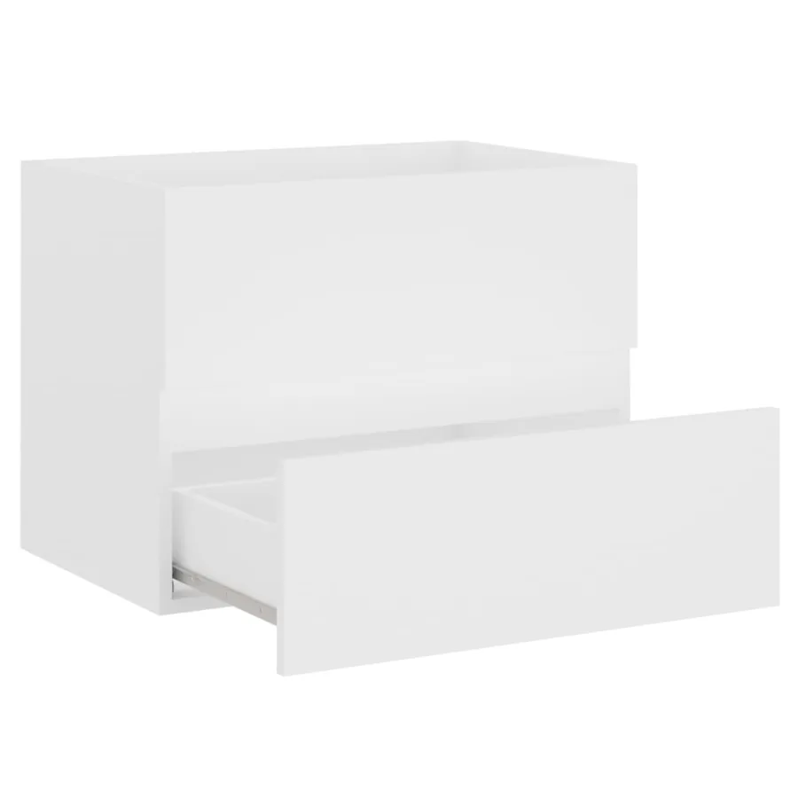 Armoire d'évier avec lavabo intégré Blanc Bois d'ingénierie - 4