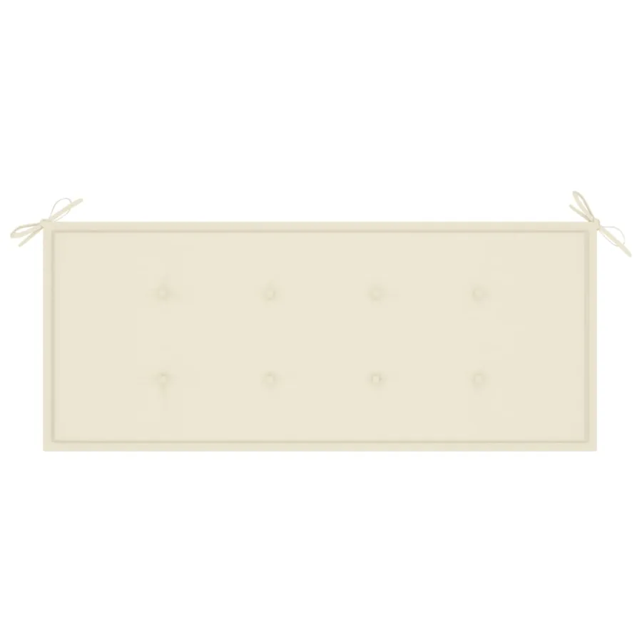 Banc de jardin empilable et coussin 128,5cm Bois de teck massif - 5