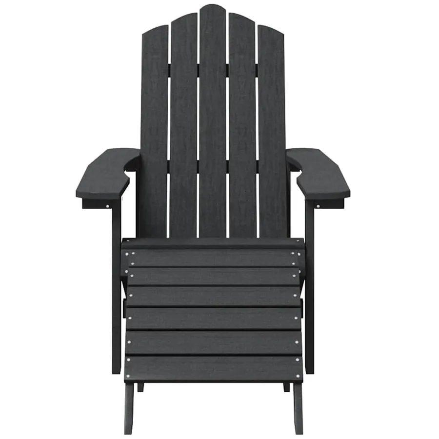 Chaise de jardin Adirondack repose-pied table PEHD Anthracite - 4